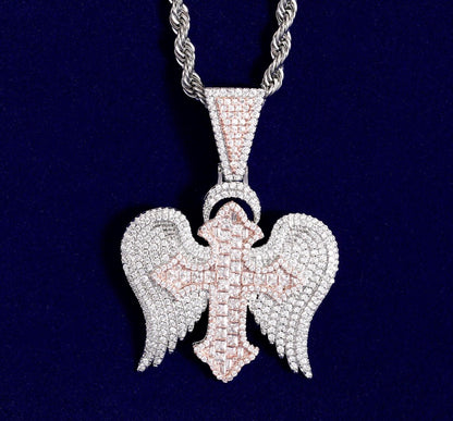 Iced Out Cross Wings Pendant