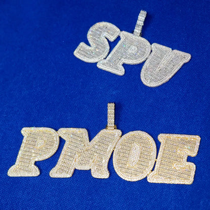 Custom Iced Out Baguette Big Letter Pendant
