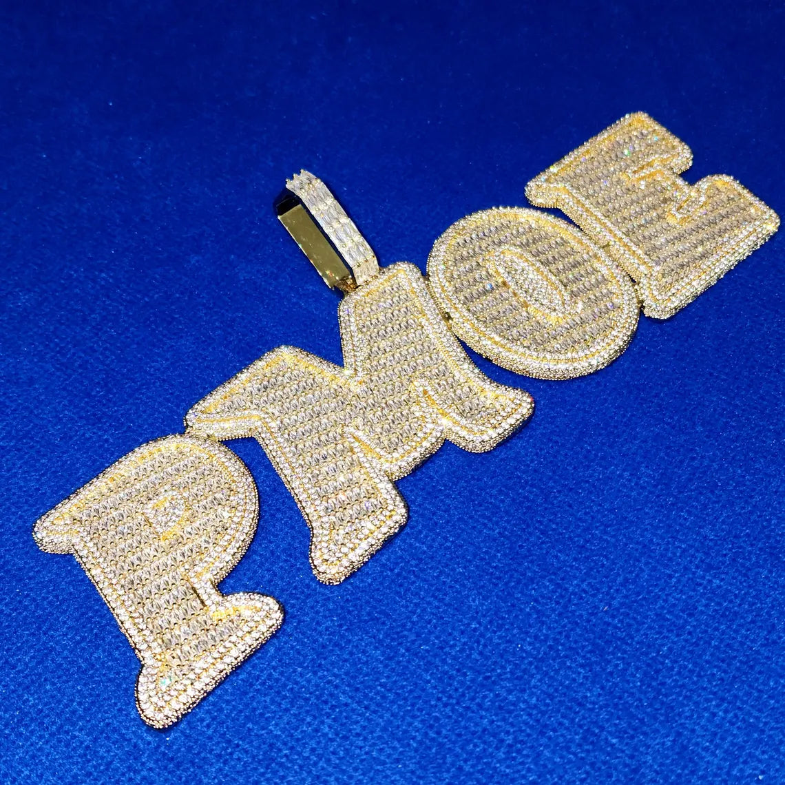 Custom Iced Out Baguette Big Letter Pendant