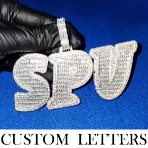 Custom Iced Out Baguette Big Letter Pendant