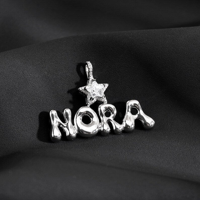 Custom Name Pendant With Bling Star